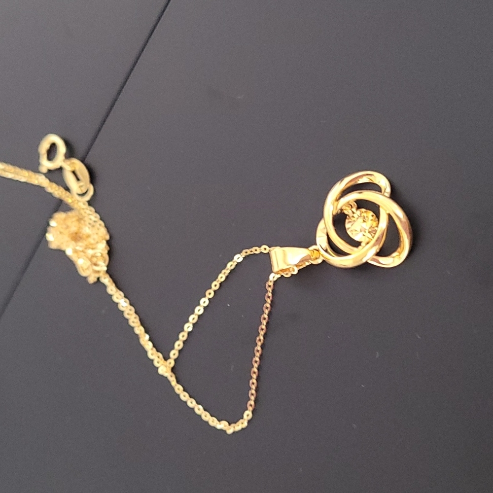 Real Gold Necklace with Solid Gold Pendant